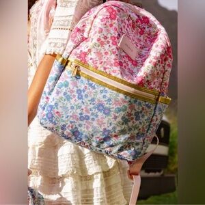 STATE x Love Shack Fancy Women's Floral Backpack - Pink, Blue, Gold Accents